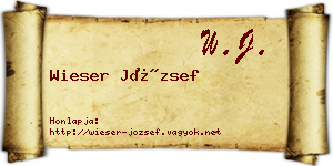 Wieser József névjegykártya
